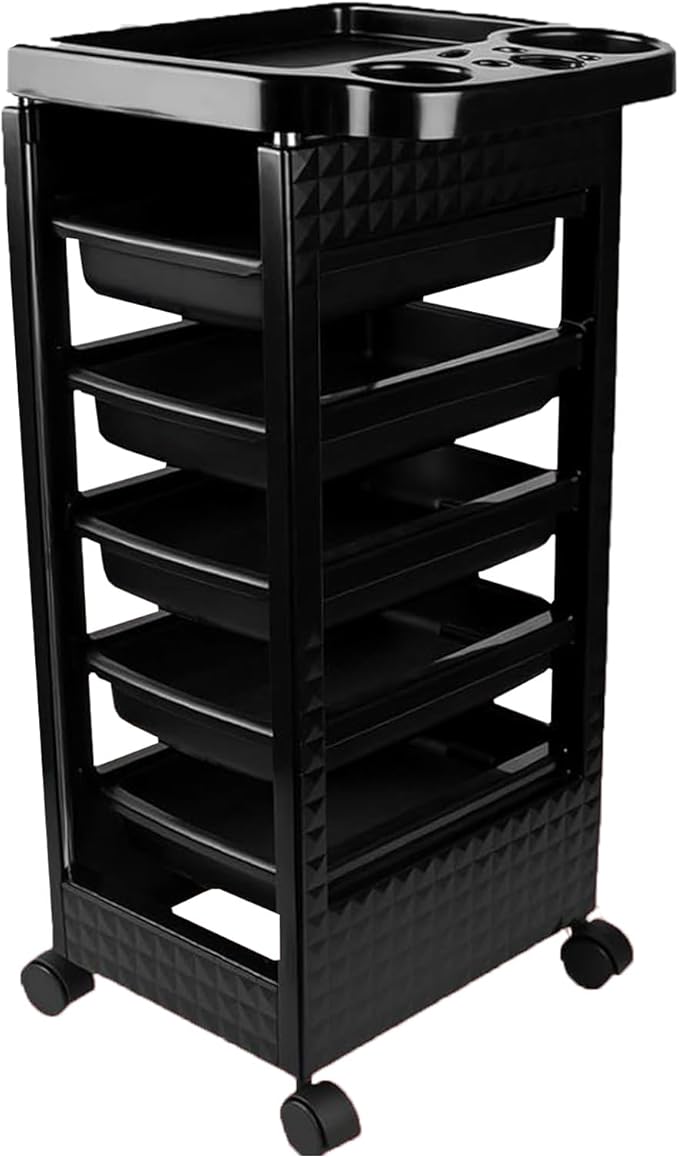 Salon Trolley Cart with Wheels & 5 Drawers, Salon Rolling Stations by Roixeeds