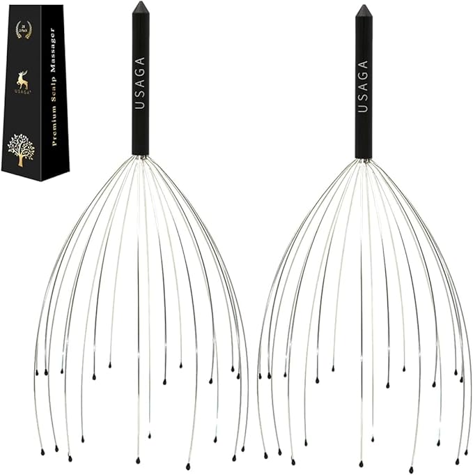 USAGA Head Massager Scalp Massager 20 Fingers Head Scratcher, Stocking Stuffers by USAGA