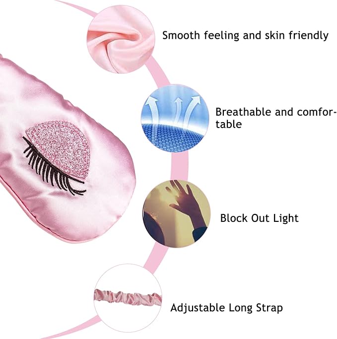 Sleep Mask, Ulbemoll Silk Eye Mask Satin Blindfold Smooth Soft Breathable - Image 3