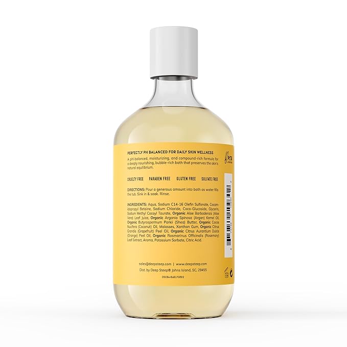 Deep Steep Bubble Bath, Grapefruit Bergamot 17 oz – Hypoallergenic, Clinically - Image 2