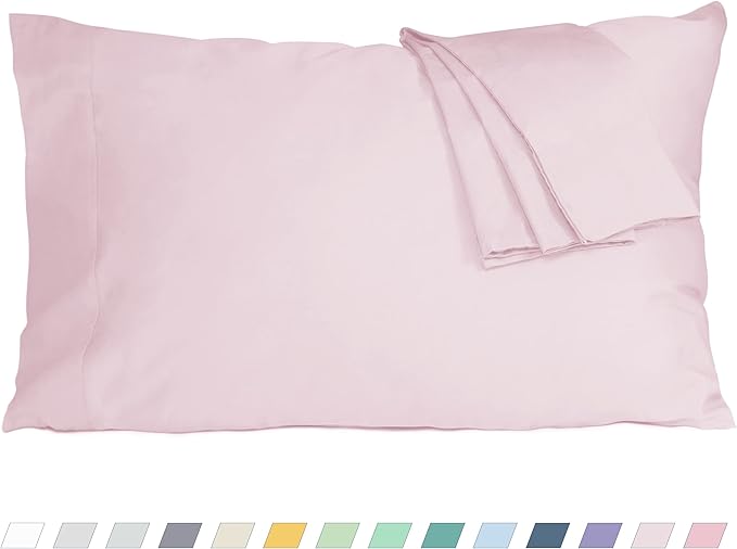 Pillow Cases, King Size Cotton Percale Weave Pillowcases, Pre-Shrunk Breathable by HOMTEC