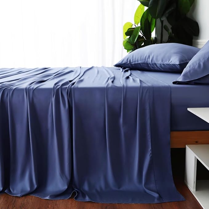 Bamboo Viscose Flat Sheets Only, 400 Thread Count Sateen Weave Twin Size Flat - Image 4