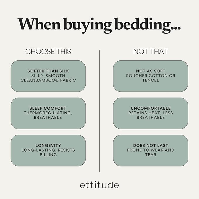 ettitude 100% Lyocell Organic King Pillowcase Set – Silky, Breathable, - Image 8