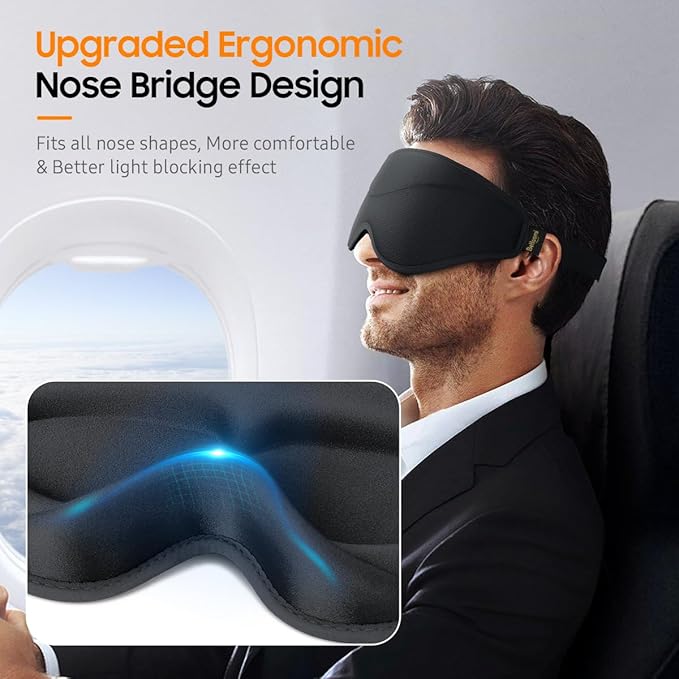 BeHoomi Sleep Mask, 2 Packs Premium Eye Mask - Image 5
