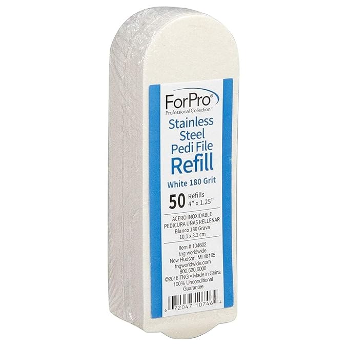 ForPro Professional Collection Stainless Steel Pedi File Refill, 180 Grit by ForProProfessionalCollection