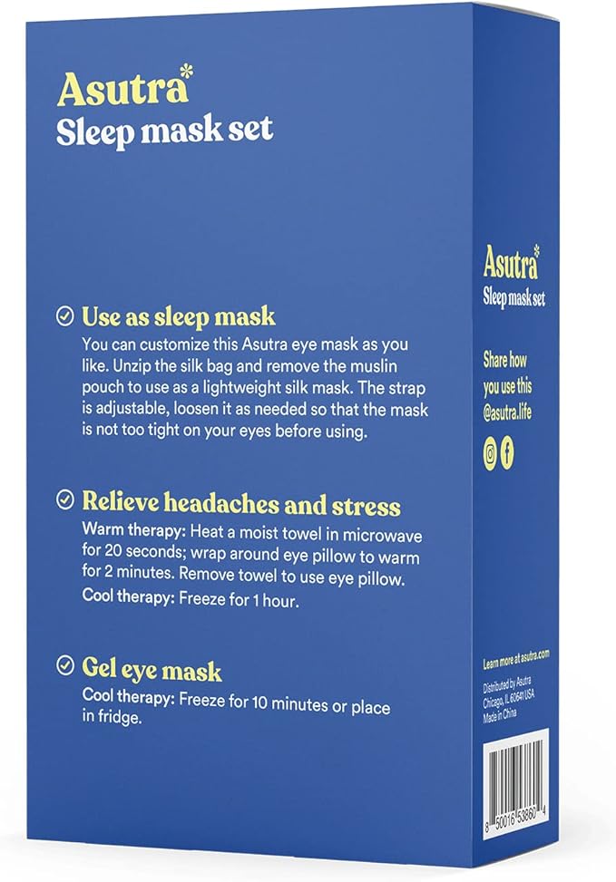 ASUTRA Silk Eye Pillow for Sleep, Weighted Eye Mask, Meditation & Light - Image 8