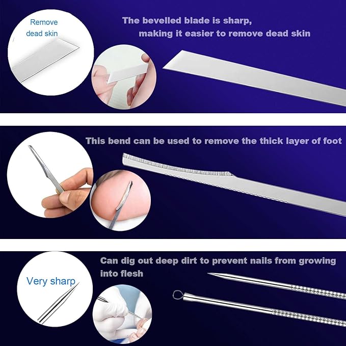 Ingrown Toenail File and Lifters Set, Professional Pedicure Tool Toenail - Image 4