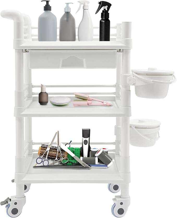Salon Storage Cart, 3 Tier Rolling Beauty Organizer by MUSESPANI