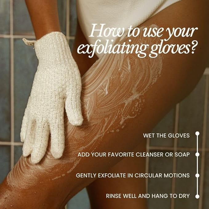 Bare Botanics 4 Pack White Exfoliating Shower Gloves - Image 6