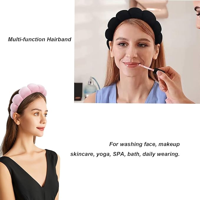 Spa Headbands for Washing Face Makeup Skin Care Headband Women Bubble Facial - Image 6