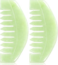 airogym 2 PCS Natural Jade Massage Comb, Guasha Scraping Scalp Comb, Meridians by airogym