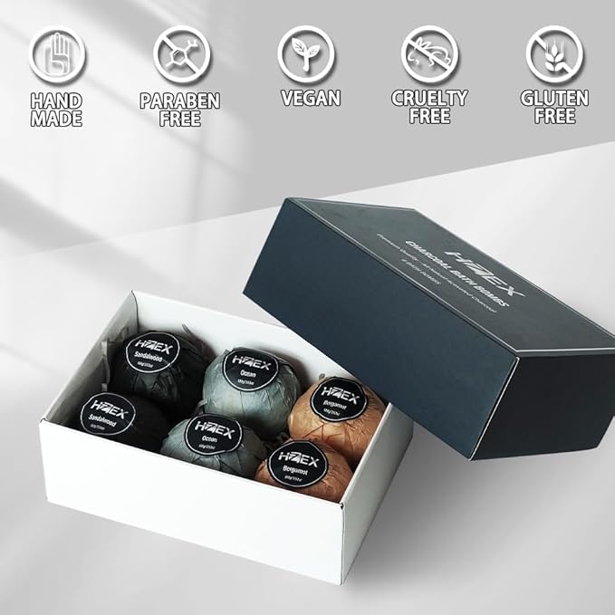 HZEX Charcoal Activated Bath Bombs - Image 4