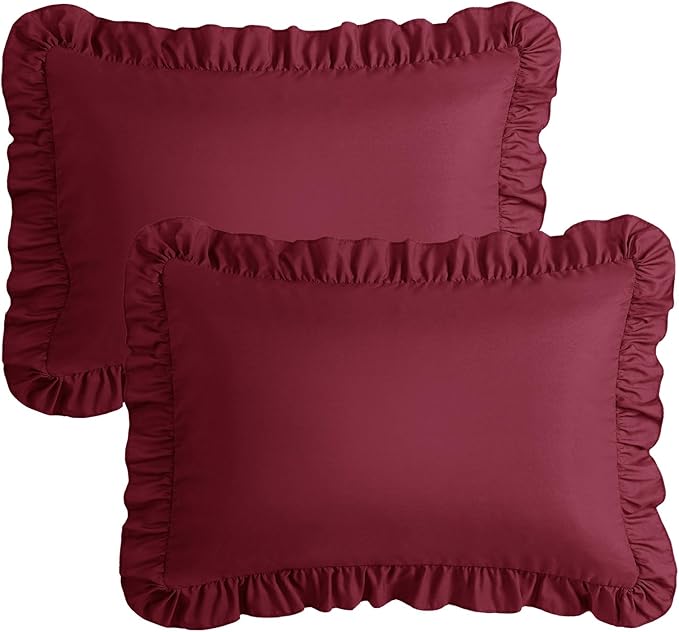 KKJIAF Ruffle Pillow Cases King Size Set of 2, Ruffled Pillow Covers - Image 7