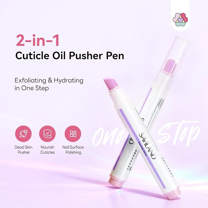 SAVILAND Cuticle Remover Pen: Ceramic Cuticle Pusher & Oil Pen 4.5ml Nail - Image 2