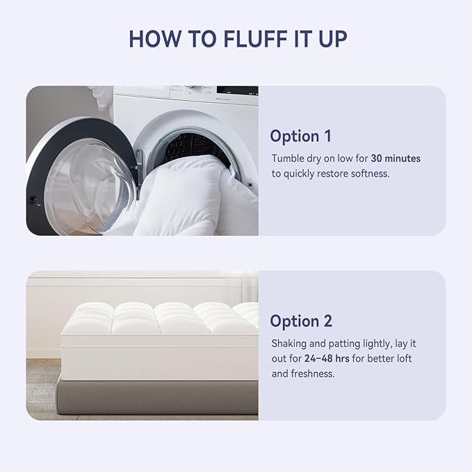 ELEMUSE Twin Mattress Topper for Back Pain, Extra Thick Mattress Pad Cover - Image 7