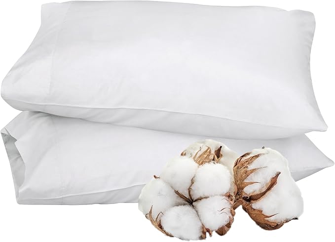 Royale Linens White Cotton Pillow Cases King Size Set of 12 - Image 8