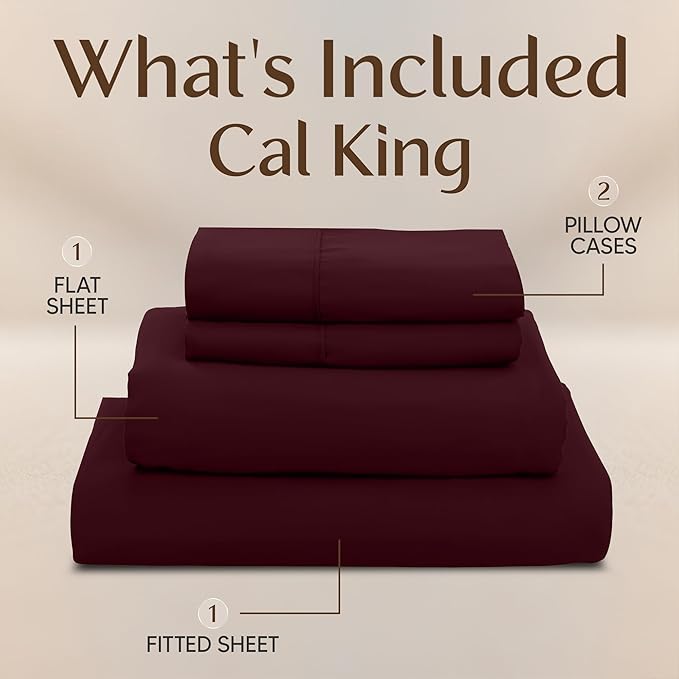 Utopia Bedding California King Size Sheet Set – 4 Piece Bed Sheets, Soft and - Image 3