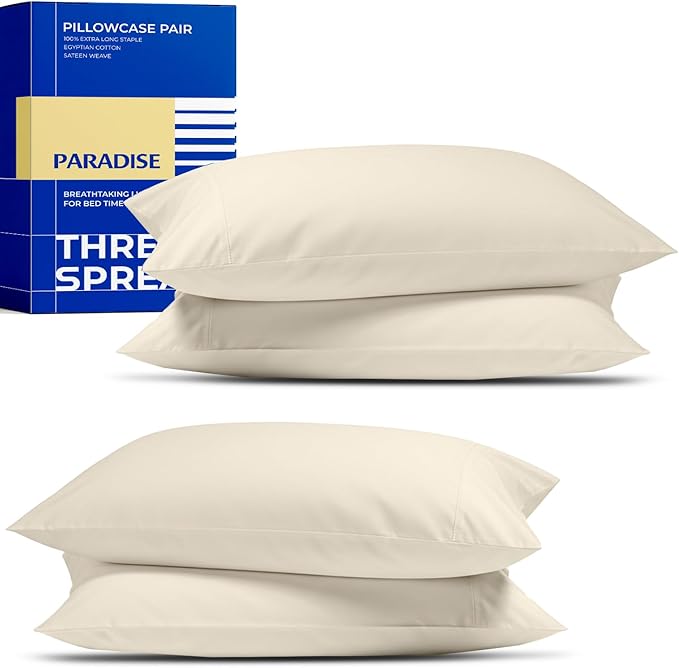 Thread Spread 100% Egyptian Cotton King Size Pillow Cases Set of 4 by THREADSPREAD