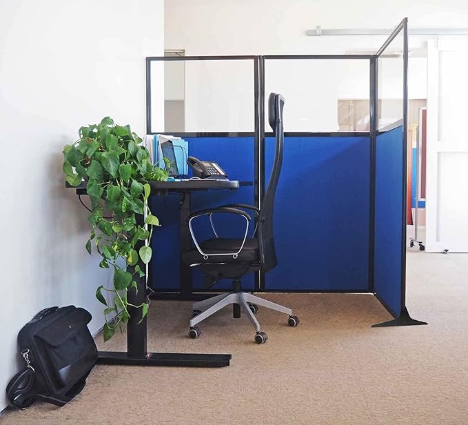 Versare Workstation Partition | Portable Wall Divider | Modern Office Cubicle | Free Standing Privacy Screen | Flexible Work Space | 33" x 70" Urban Oak Wood Grain Panels No Window