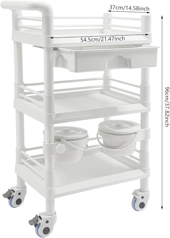 Salon Storage Cart, 3 Tier Rolling Beauty Organizer - Image 2