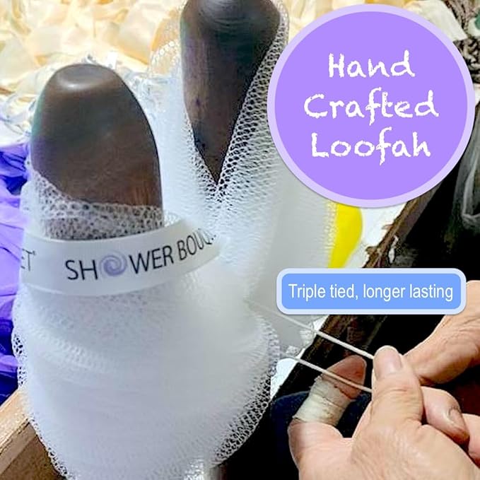 SHOWER BOUQUET Loofah-Charcoal Back-Scrubber & Bath-Sponge Set // 1 - Image 2