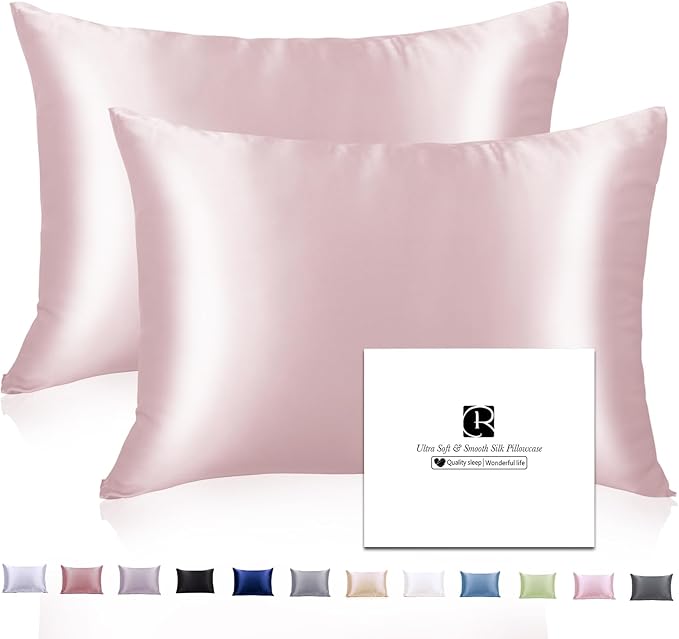 Silk Pillowcase 2 Pack for Hair and Skin by Ravmix