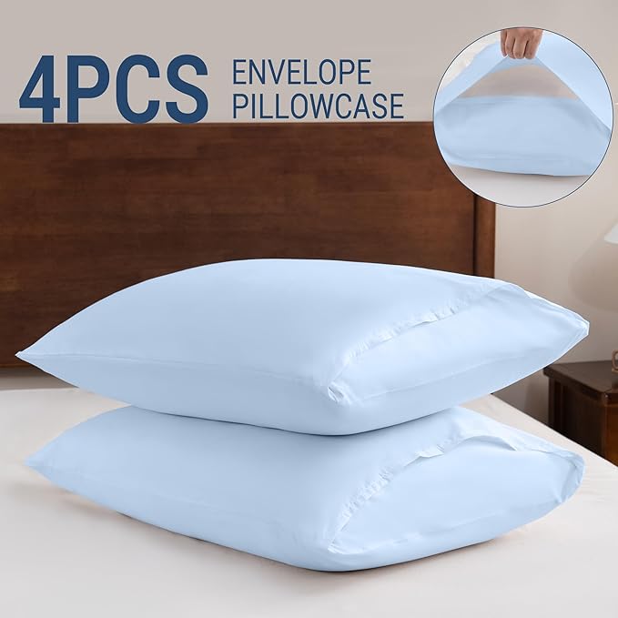 Pillowcases Standard 4 Pack, 20x26 Pillow Cases - Image 5