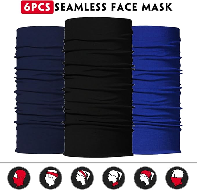 Venswell Neck Gaiter Face Mask Men Women, Seamless Bandana Rave Face Cover - Image 4