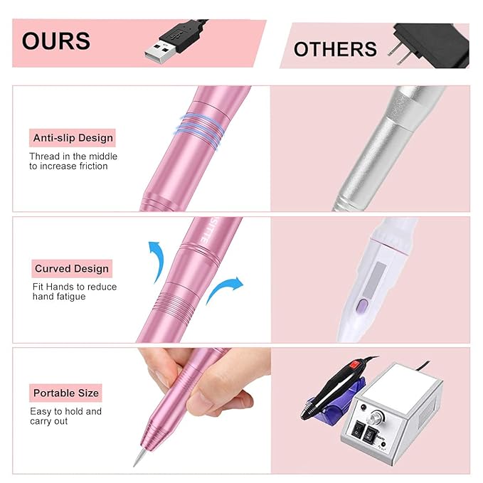 COSITTE Electric Nail Drill, USB Electric Nail Drill Machine - Image 3