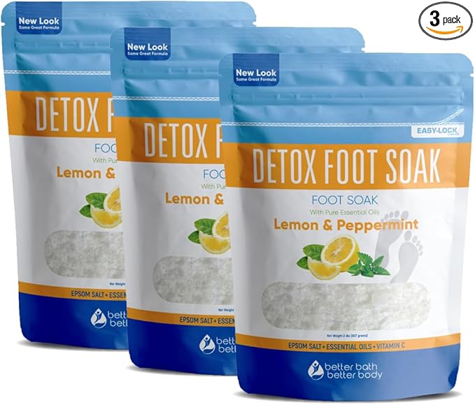 Detox Foot Soak Epsom Salt Soothing Soaks and Athlete's Foot Detox by BetterBathBetterBody