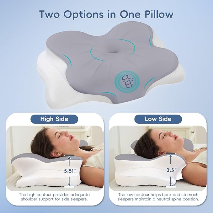 Cervical Neck Pillow, Ergonomic Memory Foam Pillows - Image 6