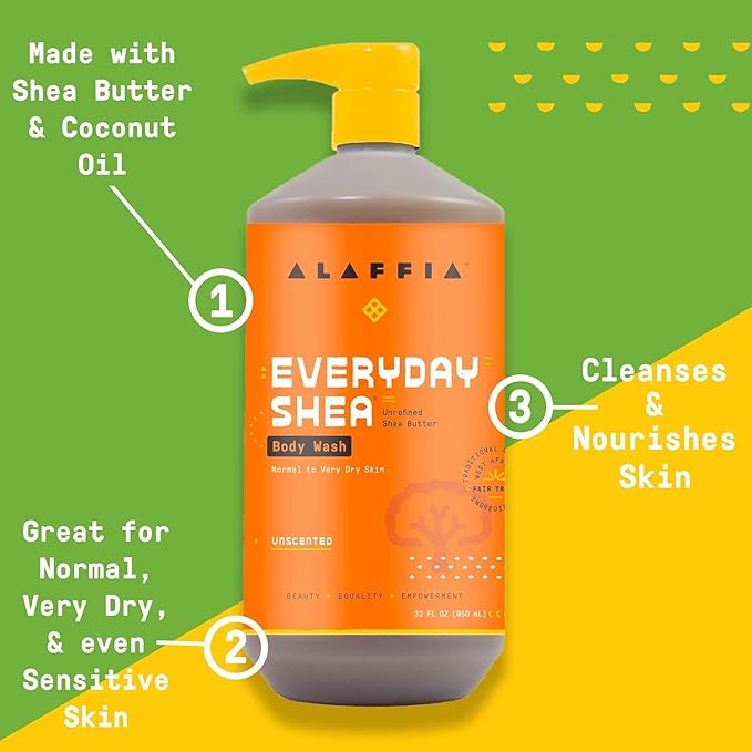 Alaffia Body Wash, EveryDay Shea, Unscented 2-Pack – Gentle Skin Cleanser - Image 4