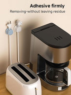 Magnetic Cable Clips, Adjustable Cord Holder Management, Adhesive Wire Keeper Organizer for Home Office Desk Phone PC Car Wall Desktop Nightstand Appliance (9-PCS White_Black_Orange_Blue)