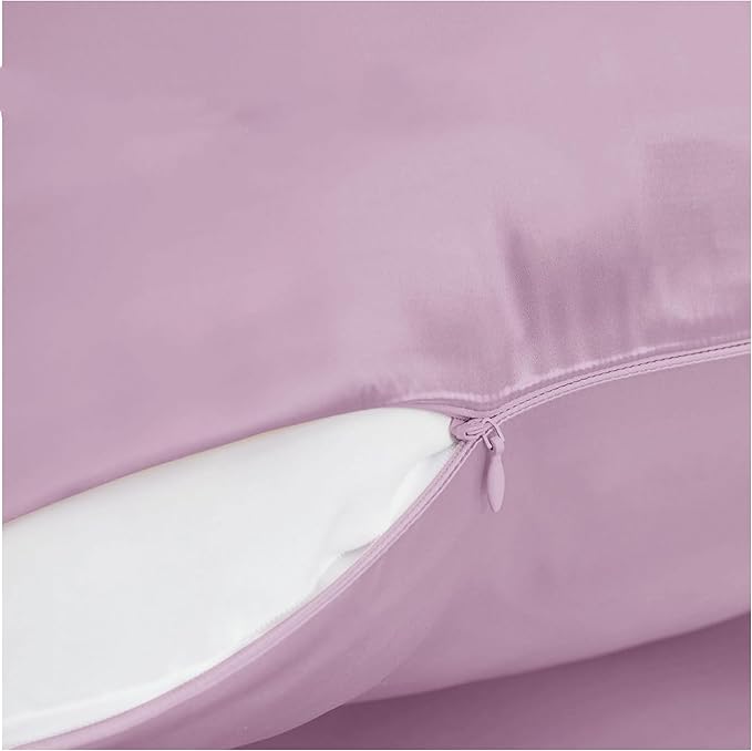 Purple Silk Pillowcase for Hair and Skin Made in USA, Pure 22 Momme Silk Pillow - Image 3