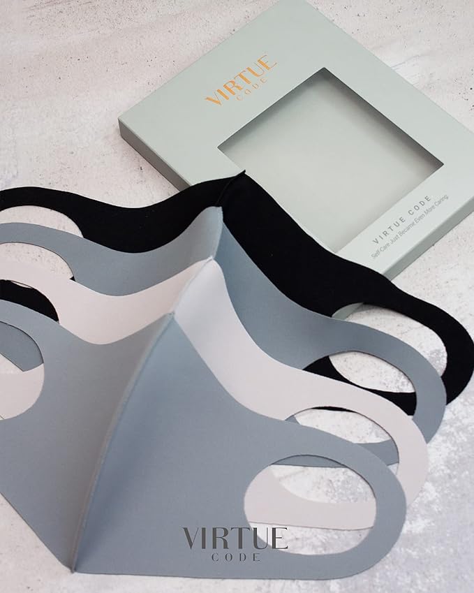 Virtue Code Second Skin Cloth Face Mask Pack. 4 Buttery Soft Masks Washable - Image 5