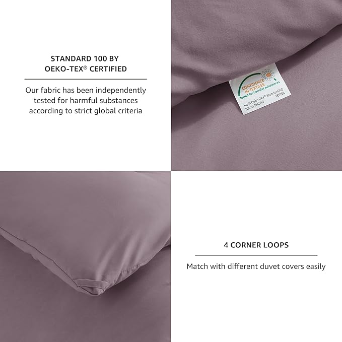 CozyLux Twin Comforter Set Dusty Purple, 2 Pieces Twin Extra Long Solid - Image 4