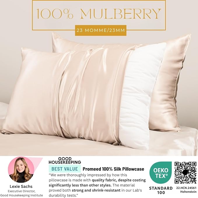 PROMEED 100% Mulberry Silk Pillowcase King - Image 2