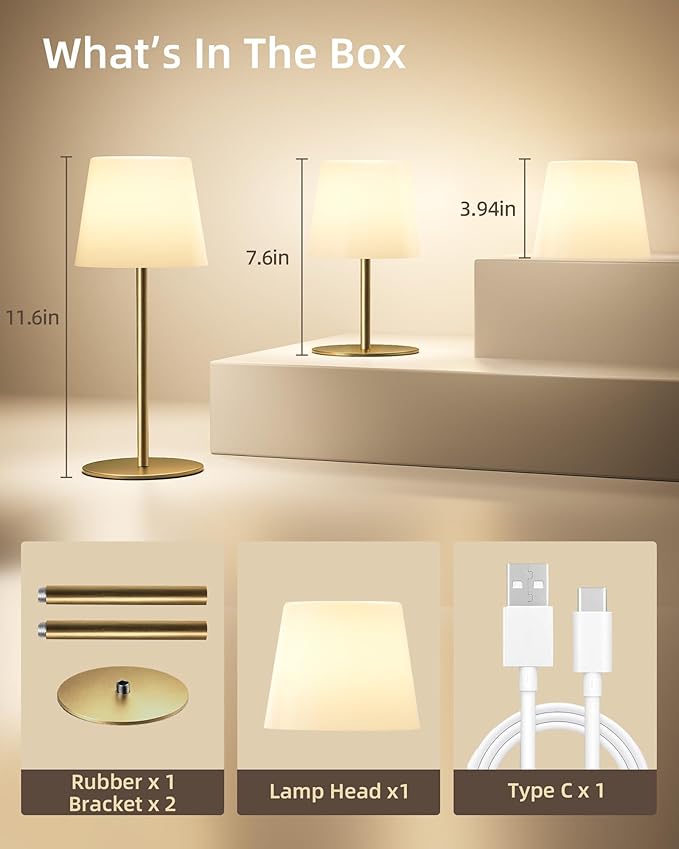 EZVALO Outdoor Cordless Table Lamp, IP65 Waterproof 4500mAh Rechargeble Shower - Image 8