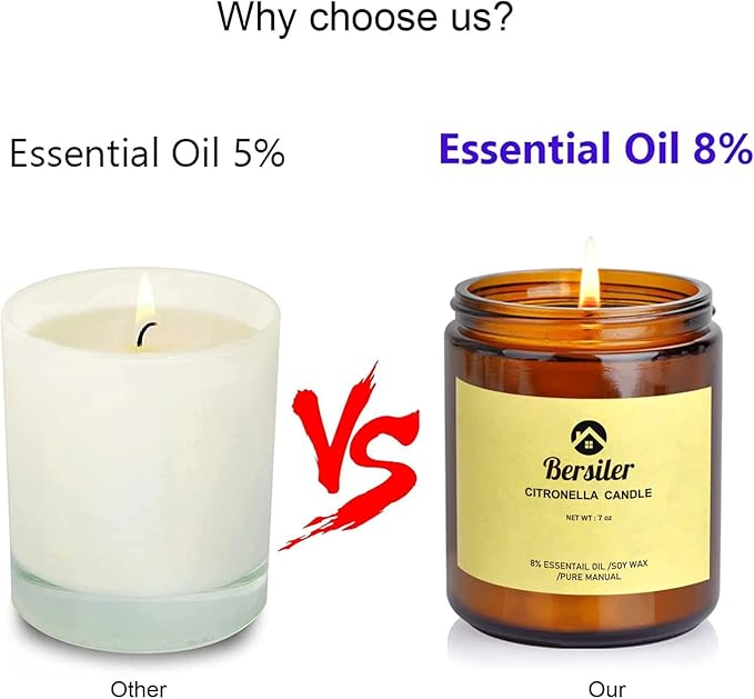 Aromatherapy Candles, Scented Candles, 7 OZ Lemongrass Citronella Candles - Image 6