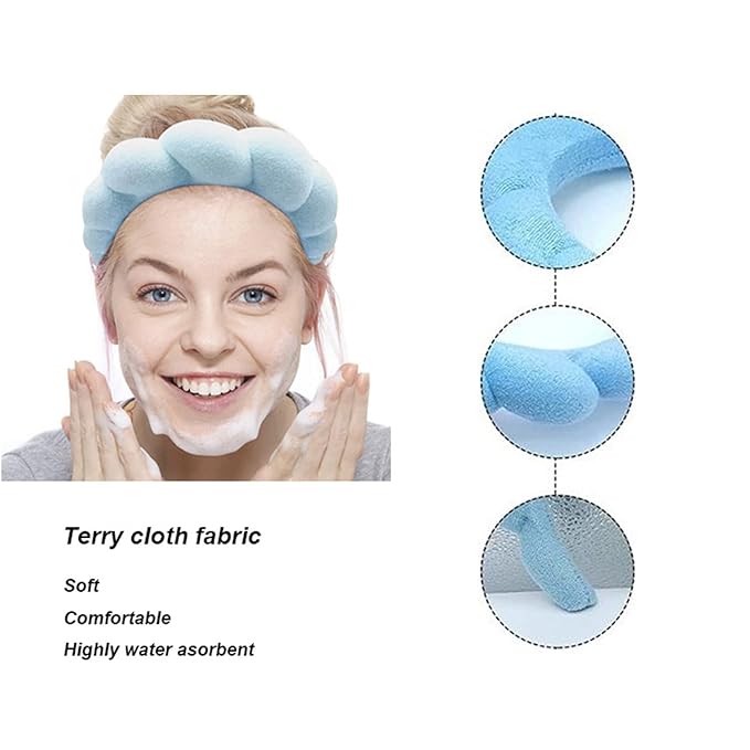 Spa Headbands for Washing Face Makeup Skin Care Headband Women Bubble Facial - Image 4