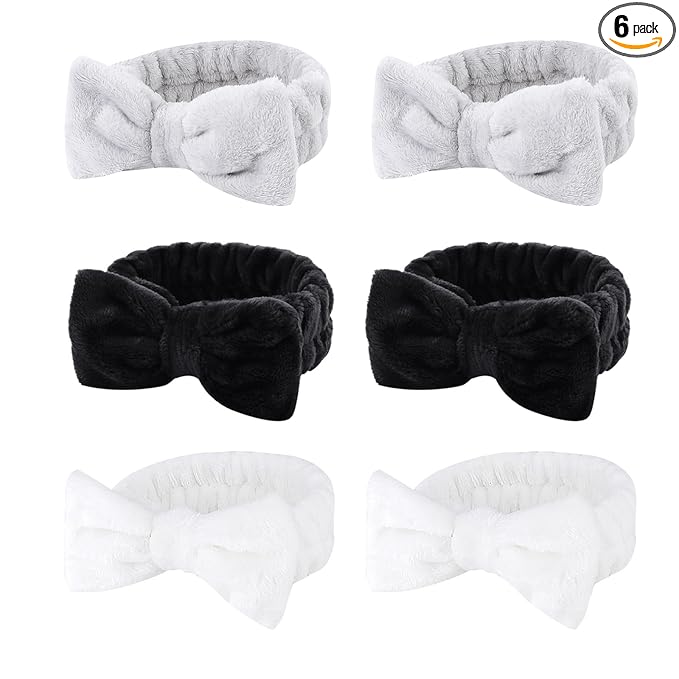 Casoty 6 Pcs Hair Band, Soft Coral Fleece Spa Headbands by Casoty