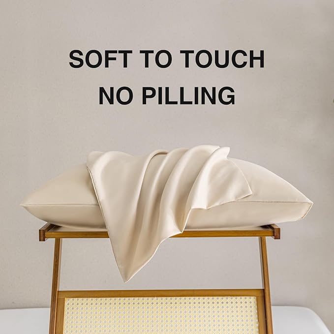 MINIPANDA Beige Pillow Cases Standard Size Set of 4 - Image 5