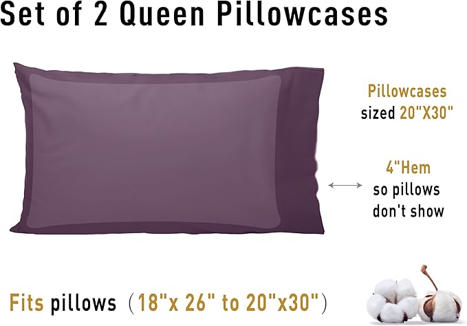 Sunflower Queen Pillowcases Set of 2, 100% Cotton Queen Size Pillow Cases 2 - Image 8