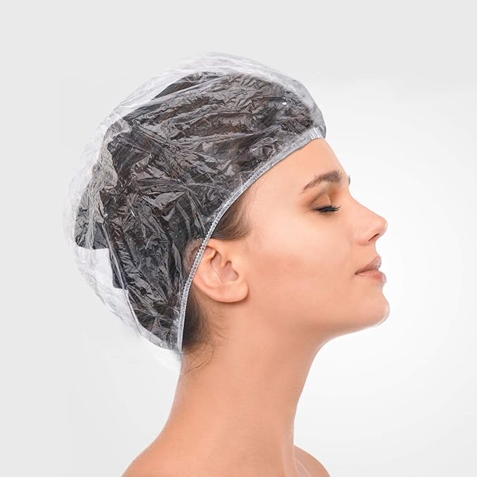 100pcs Shower Caps Disposable, Thicker and Larger Waterproof Clear Hair Bath - Image 5