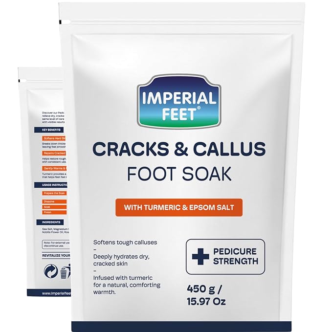 Imperial Feet Epsom Salt Foot Soak-Cracked Heels, Thick Calluses, Soften Hard by ImperialFeet