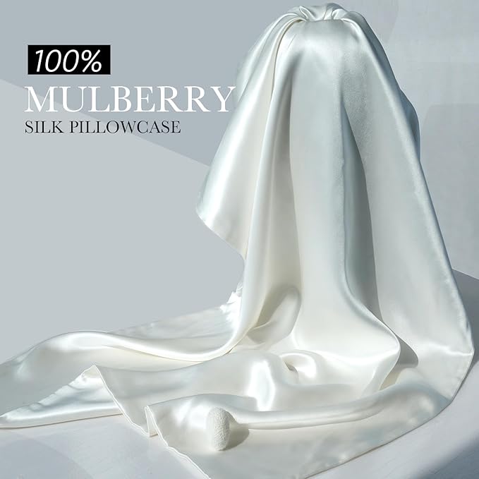 100% Mulberry Silk Pillowcase for Hair and Skin, 22 Momme Pure Natural Silk - Image 4