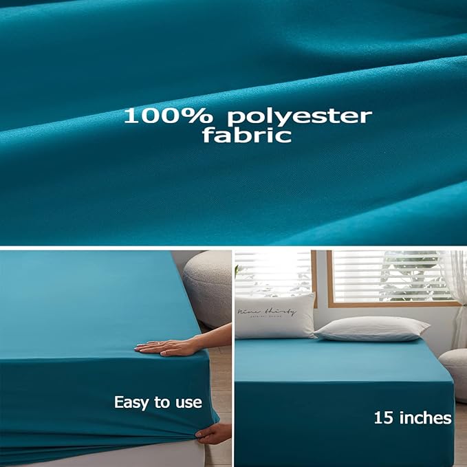Bedding TwinXL Size Fitted Sheet Only-TwinXL Size Deep Pocket Bottom Fitted - Image 3