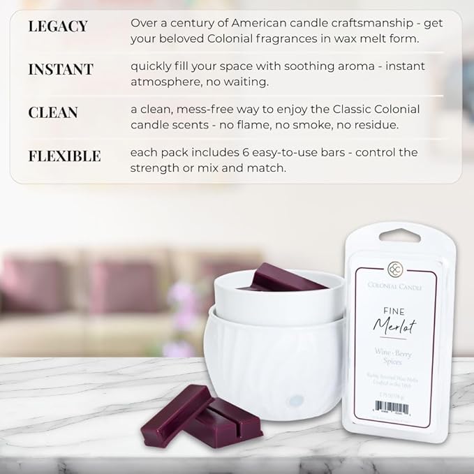 Colonial Candle Fine Merlot Wax Melts, Wax Melt Warmer Cubes, Long Lasting - Image 5