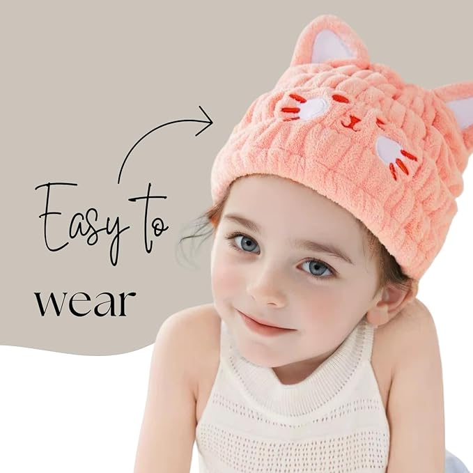 Microfiber Hair Towel Wrap for Kids, Absorbent Quick Girls Boys Hair Drying - Image 5