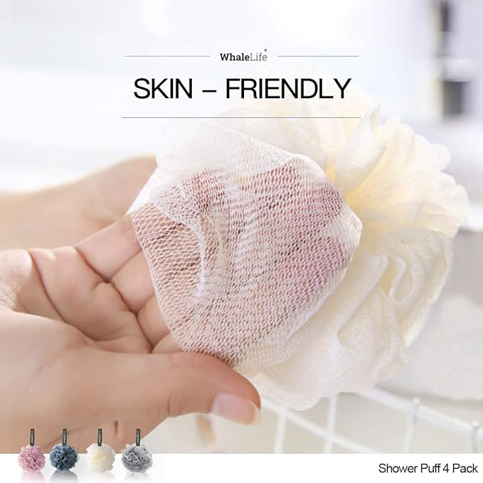 Loofah Sponge Bath Sponge for Women Men 4 Pack - Image 4